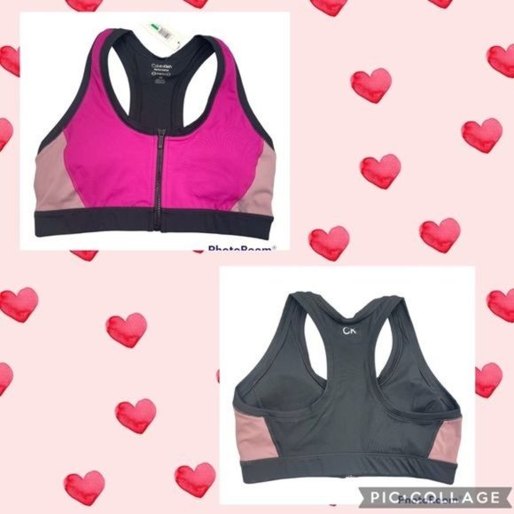 CALVIN KLEIN Performance Embrace Color Block Sports Bra Large - Picture 6 of 8